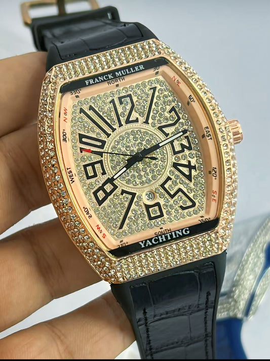 FRANCK MULLER high-end temperament Men's watch, wine barrel shaped artistic design, simple and fashionable business quartz movement watch, suitable for wearing in various occasions, birthday/Valentine's Day gift